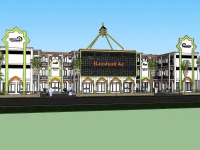 school building Low-poly 3D model