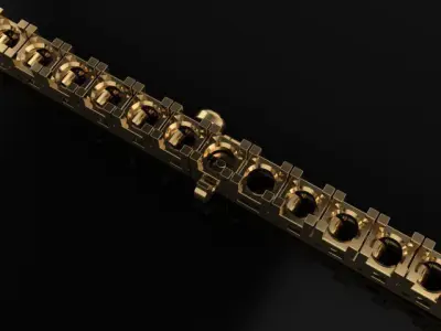 Box Style Diamond Tennis Bracelet 3mm50 3D print model