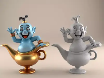 Fun Genie Lamp 3D STL File for Desk Decor Toys 4 3D print model