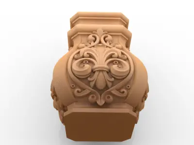 Classic decorative Square Pedestal CNC 3D Print 3D print model