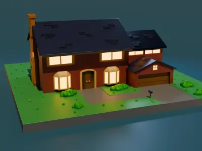 American House  Free low-poly 3D model