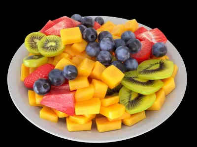 fruits dish 3D model