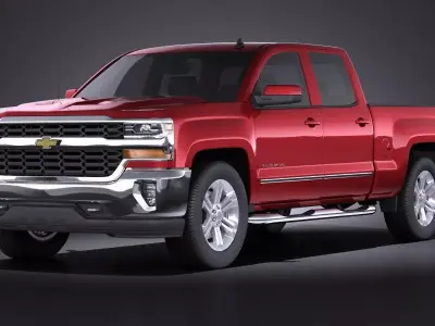 Chevrolet Silverado Double Cab CG 2016 VRAY 3D model