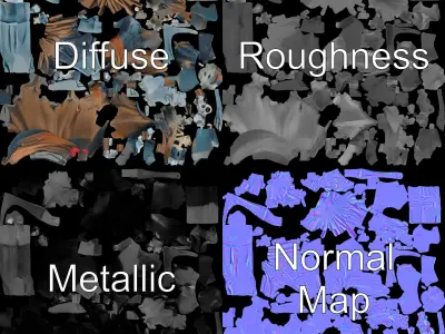 Skeleton Pirate D Character Model with MixamoCompatible Riggi... Low-poly 3D model