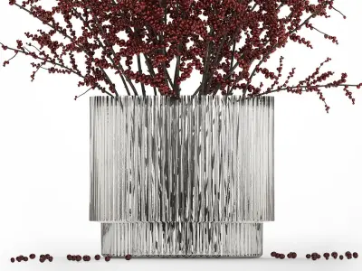 beautiful bouquet of branches with red berries 481 3D model