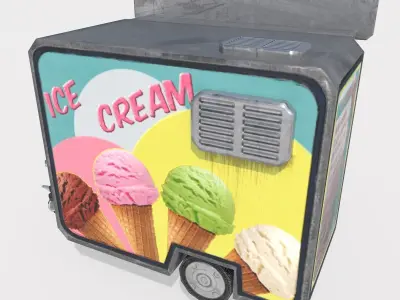 Ice Cream Truck Low-poly 3D model