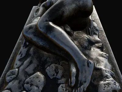 Naked Woman Statue Low-poly 3D model