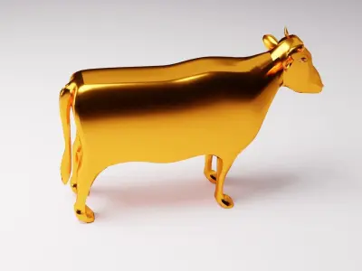 GOLD COW Low-poly 3D model