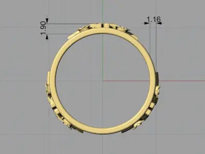 Guns n Roses ring 3D print model