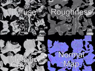 Sleek Robot Armor model pack Low-poly 3D model