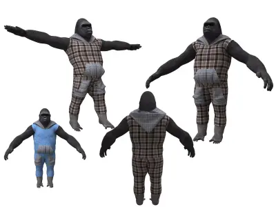 gorila with clothing  3D model