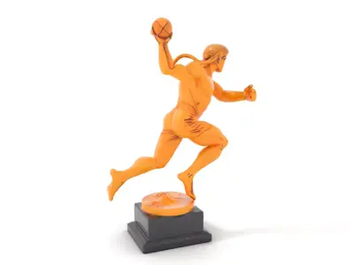 Gold Trophy Athlete Statue Model Pack Low-poly 3D model