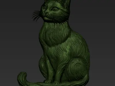 A Sitting Cat A54 3D print model