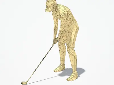 Golf Pose Sport Character Low-poly 3D model