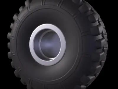 Jeep Kaiser Rim Tyre 3D print model