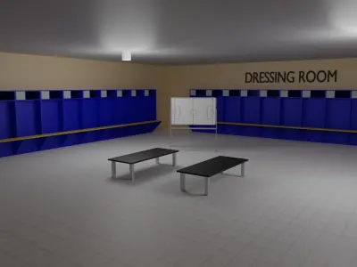 Football Stadium and Interiors Low-poly 3D model purchase
