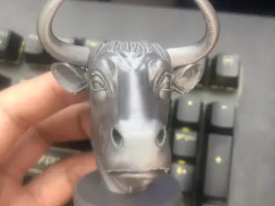 Bull head sculpture 3D print model