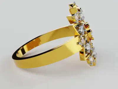 Gold Ring 3D print model 2