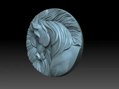 A horse with a mane 3D print model