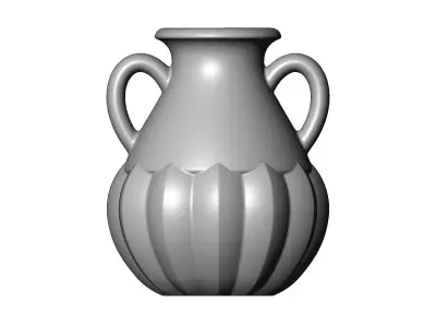 Leaves pattern vintage urn and vase 3D print model