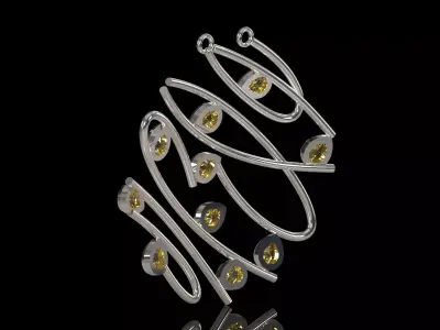 Calligraphic Script Diamond Teardrop Pendant model jp0386 3D print model