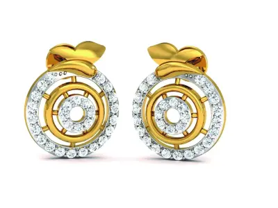 Solitaire Earrings 3DM STL OBJ FBX Render Details 3D print model