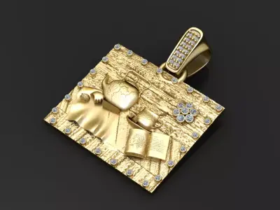 SQUAR GOLD PENDANT 3D PRINTABLE MODEL  Free 3D print model