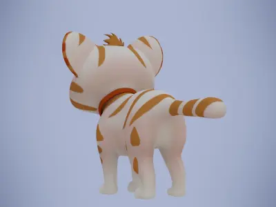 cat rigged cartoon 3d 3D model
