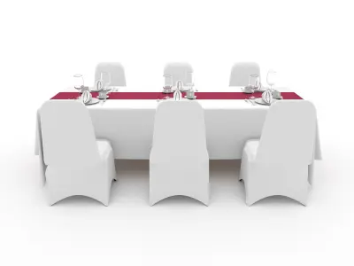 Banquet Table and Chair 104 3D model