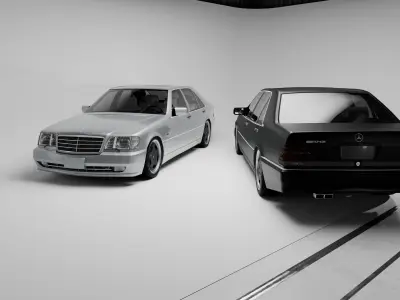 Mercedes-Benz W140 AMG Low-poly 3D model