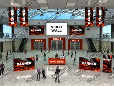 Virtual e-Congress Lobby 006 3D model