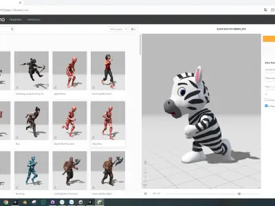 Character014 Animated Zebra 3D Low-poly 3D model