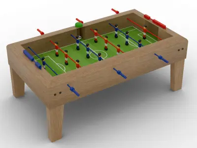 Stylized Foosball Game Ready UV Mapped Flat Color Characters Low-poly 3D model