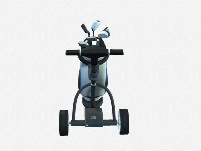 Golf Course Trolley Low-poly 3D model