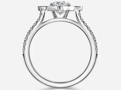 Halo Engagement Ring  02 3D print model