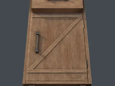 Wood cabinet 03 Low-poly 3D model