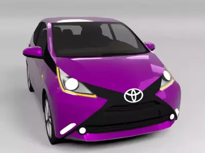 TOYOTA AYGO 2015 LOWPOLY Low-poly 3D model