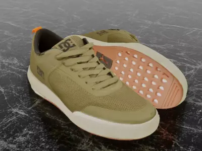 DC 3D SKATE SHOES - GREEN SNEAKERS 3D model