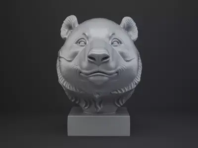 Panda Bust - Animal Figurine 3D print model