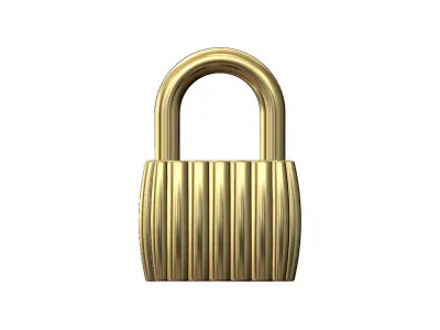 Ribbed padlock pendant and charm 3D print model