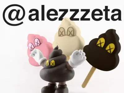 Kaws Poop x Warm Regards Textured Low-poly 3D model