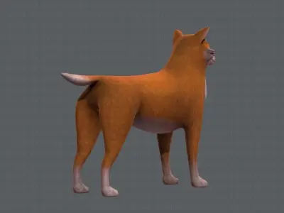 Dog base cartoonV05 Low-poly 3D model