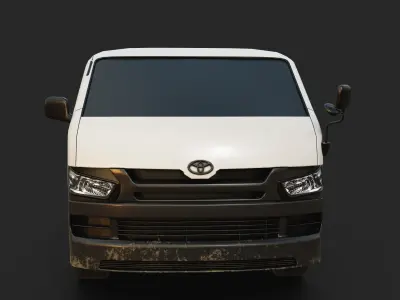 Toyota hiace van car Low-poly 3D model
