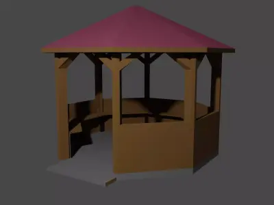 Gazebo Pavilion Arbour Free low-poly 3D model