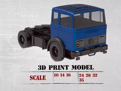 Cab old Truck german 3D print  LP series tractor 69 or 70 3D print model