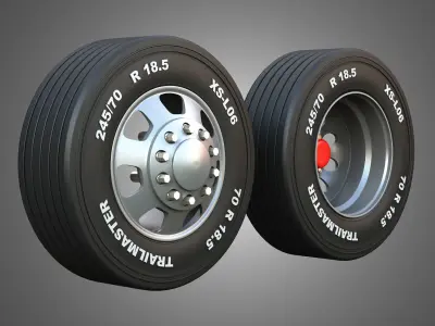 Twin Truck Wheels and Tires TWT5 3D print model