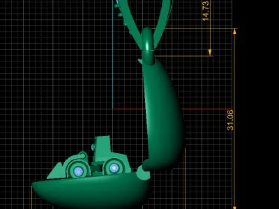 MENS CAR SHAPE PENDANT 3D PRINTABLE MODEL  3D print model