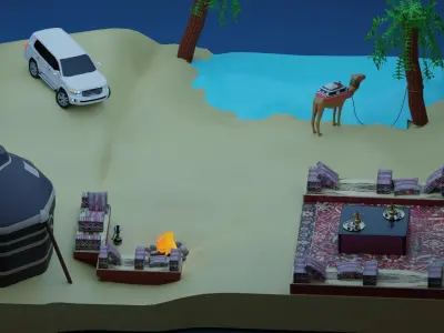Arabian Nights Diorama Low-poly 3D model