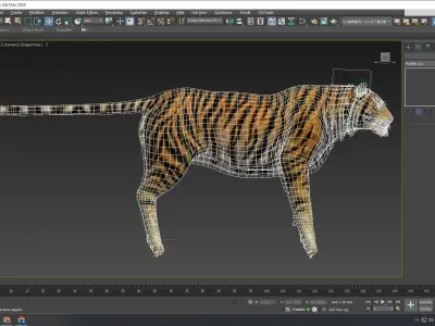 Fierce Tiger Low-poly 3D model