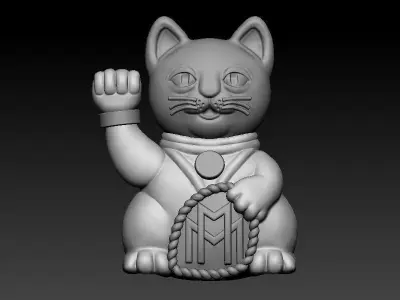 Luxury Lucky Cat 3D CAD Design 3D print model